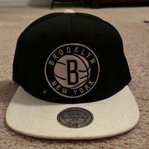 Mitchell & Ness NBA Brooklyn Nets Adjustable Flat Brim Hat